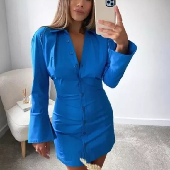 Zara Dresses & Skirts - NWT Zara blue cotton shirt dress